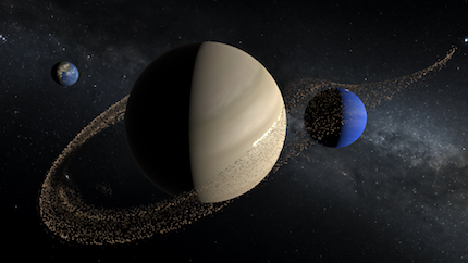 Neptune Distorting Saturn's Rings