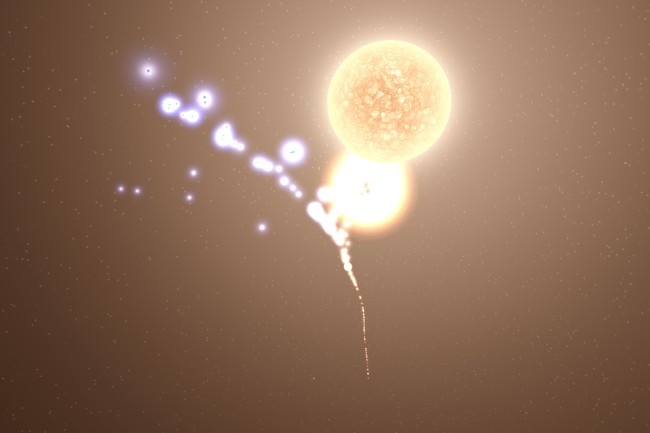A Hertzsprung-Russell diagram in Universe Sandbox ² using the new stellar evolution model.