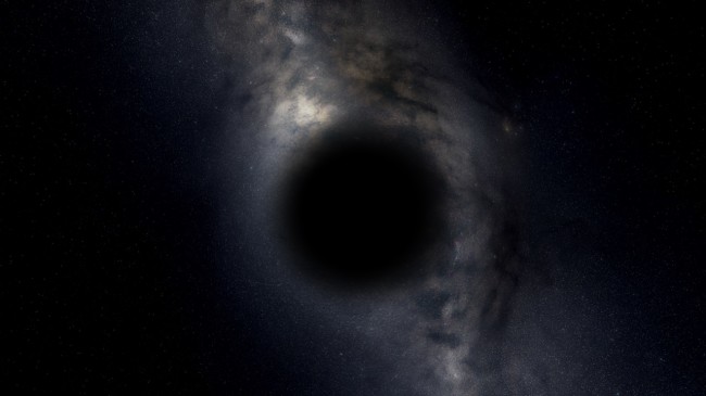 A black hole in Universe Sandbox ². Researchers have concluded the gravitational waves they detected were the result of two black holes colliding.
